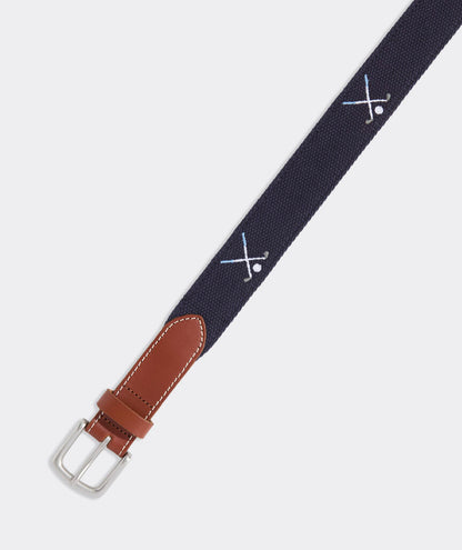 Vineyard Vines Golf Clubs Embroidered Canvas Club Belt