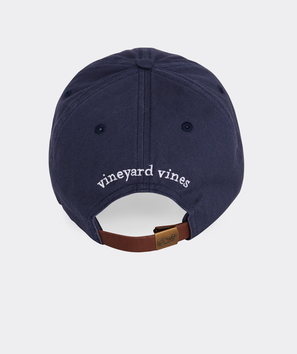 Vineyard Vines Whale Logo Leather Strap Baseball Hat