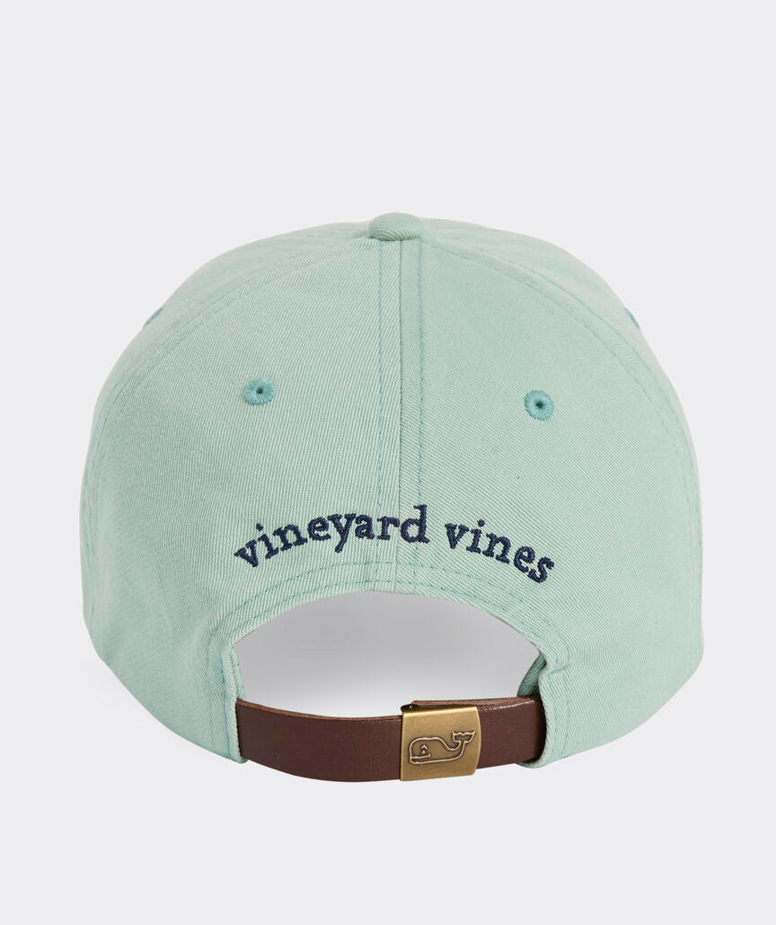 Vineyard Vines Whale Logo Leather Strap Baseball Hat