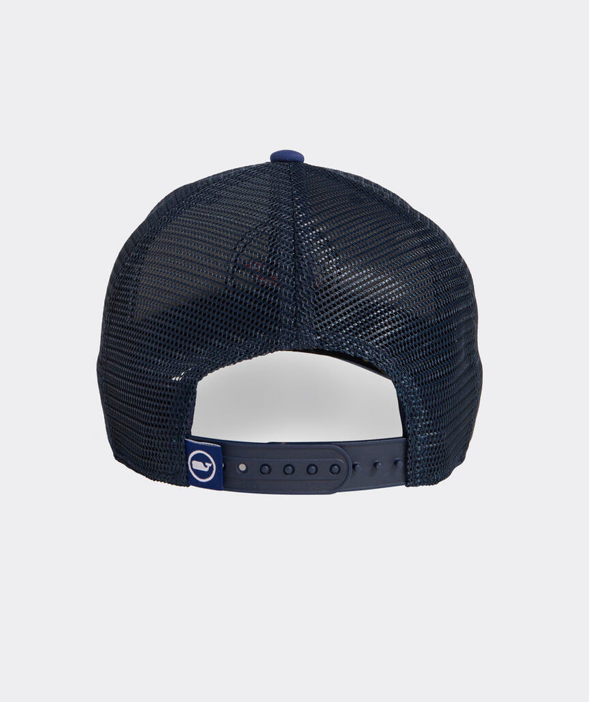 Vineyard Vines Flag Whale Dot Trucker Hat
