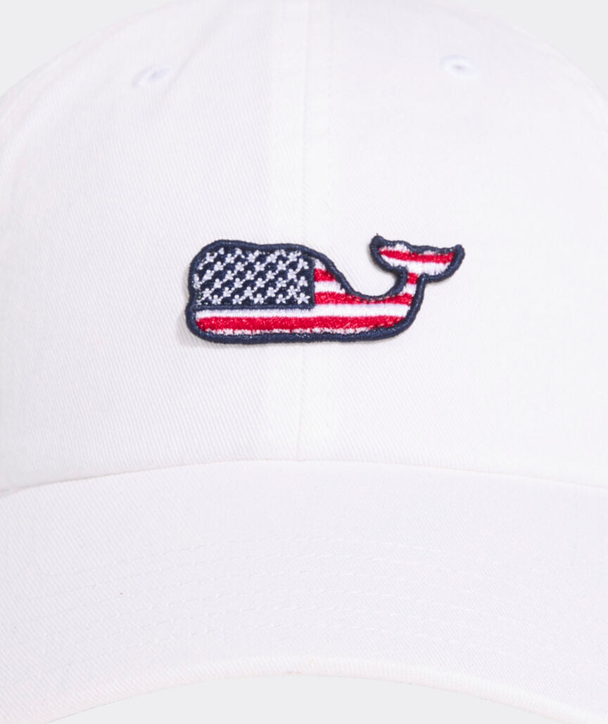 Vineyard Vines American Flag Whale Patch Classic Baseball Hat