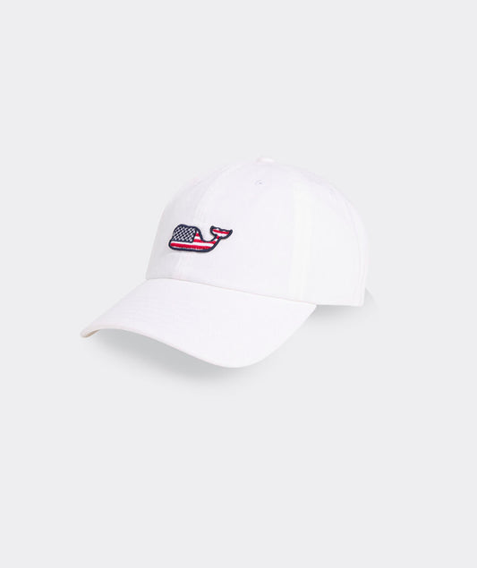 Vineyard Vines American Flag Whale Patch Classic Baseball Hat