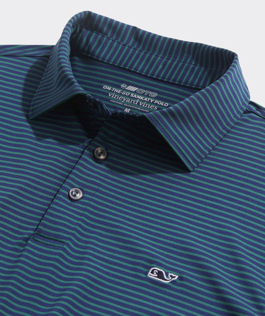 Vineyard Vines Men's Bradley Stripe Sankaty Polo Shirt, Blue, XL