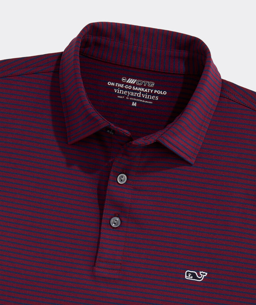 Vineyard Vines Performance Bradley Stripe Sankaty Polo