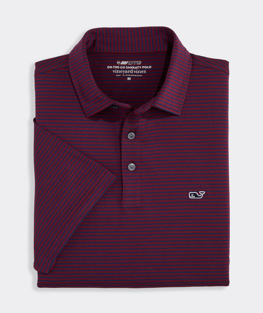 Vineyard Vines Performance Bradley Stripe Sankaty Polo