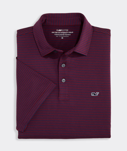 Vineyard Vines Performance Bradley Stripe Sankaty Polo