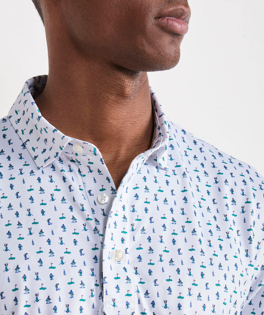 Vineyard Vines Printed Palmero Performance Polo