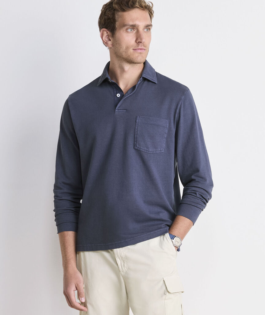 Vineyard Vines Lived-In Long-Sleeve Pique Polo