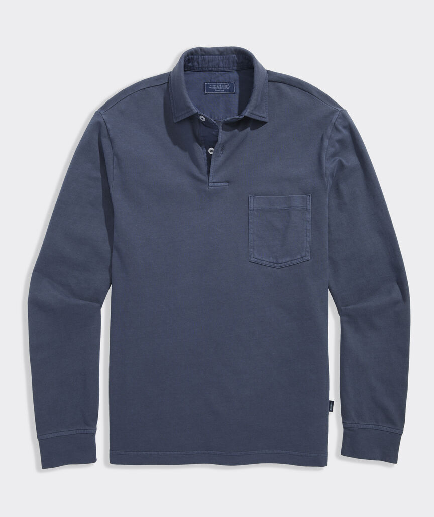 Vineyard Vines Lived-In Long-Sleeve Pique Polo