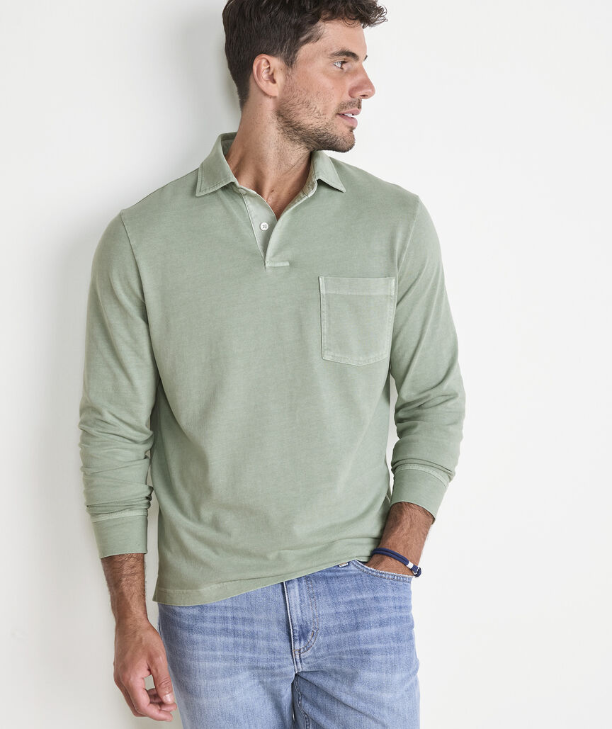 Vineyard Vines Lived-In Long-Sleeve Pique Polo