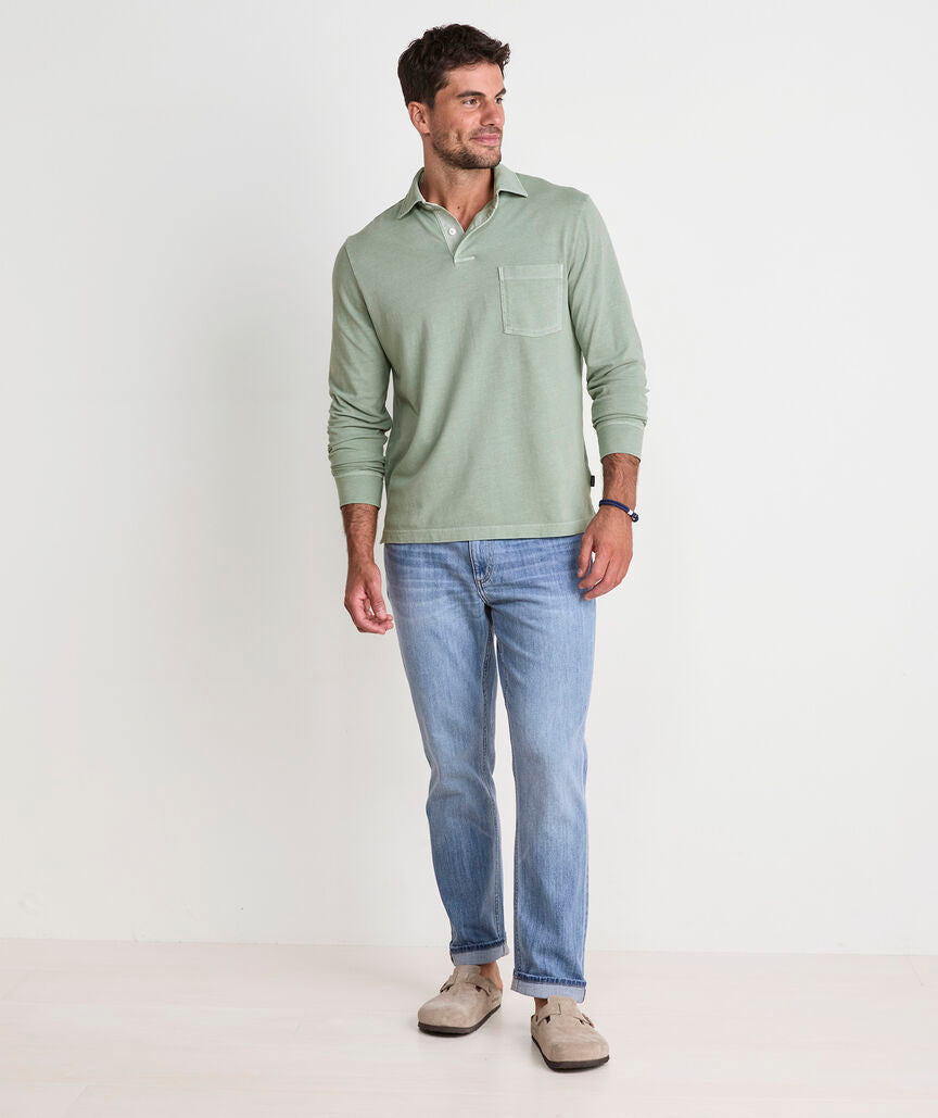 Vineyard Vines Lived-In Long-Sleeve Pique Polo