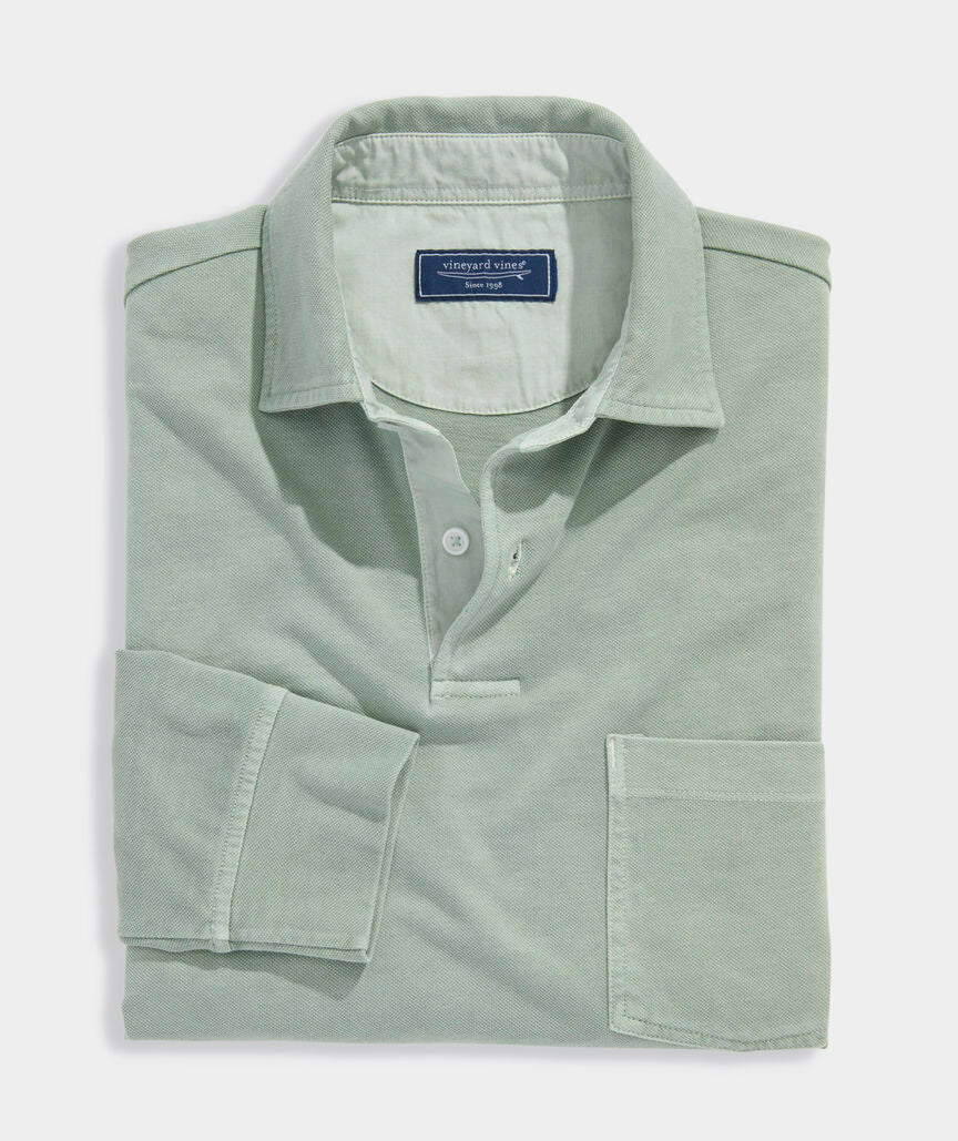 Vineyard Vines Lived-In Long-Sleeve Pique Polo
