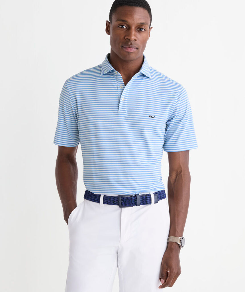 Vineyard Vines Performance Pique Striped Sankaty Polo