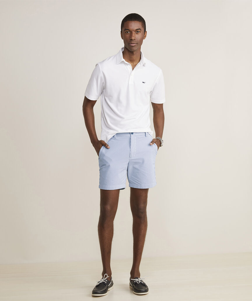 Vineyard Vines 7 Inch On-The-Go Seersucker Shorts
