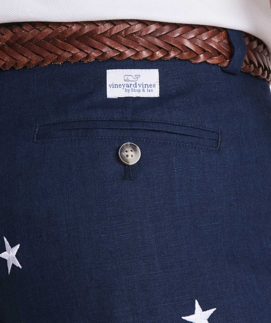 Vineyard Vines 9 Inch Embroidered Linen Breaker Shorts