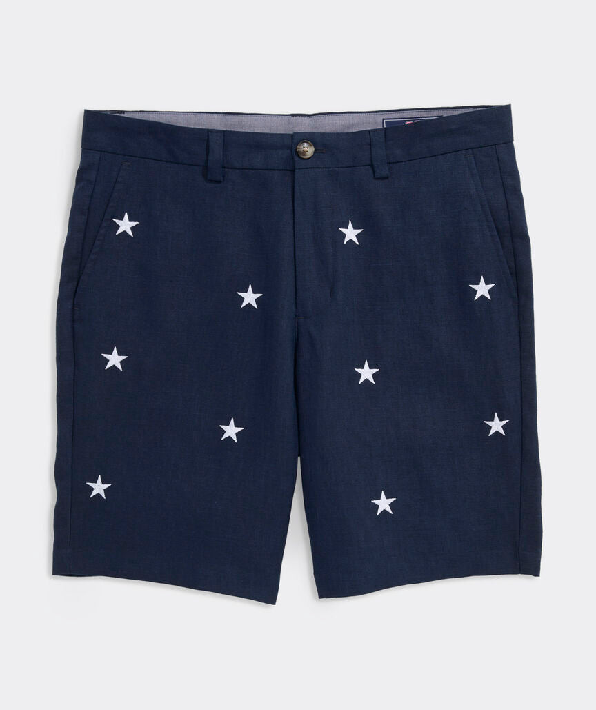 Vineyard Vines 9 Inch Embroidered Linen Breaker Shorts