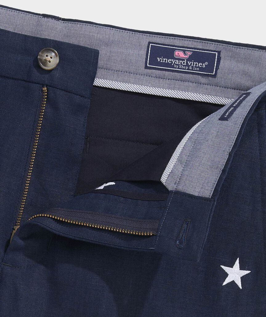 Vineyard Vines 9 Inch Embroidered Linen Breaker Shorts