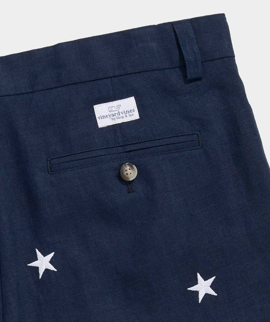 Vineyard Vines 9 Inch Embroidered Linen Breaker Shorts
