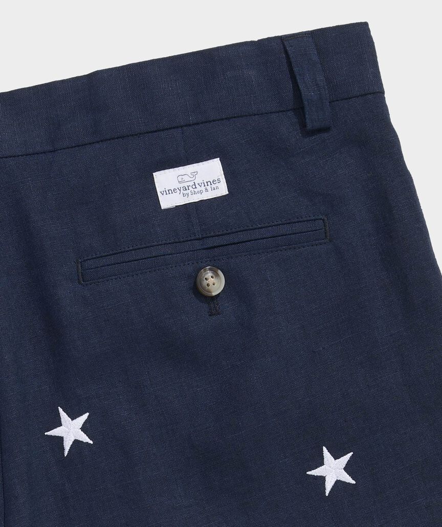 Vineyard Vines 9 Inch Embroidered Linen Breaker Shorts
