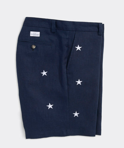 Vineyard Vines 9 Inch Embroidered Linen Breaker Shorts