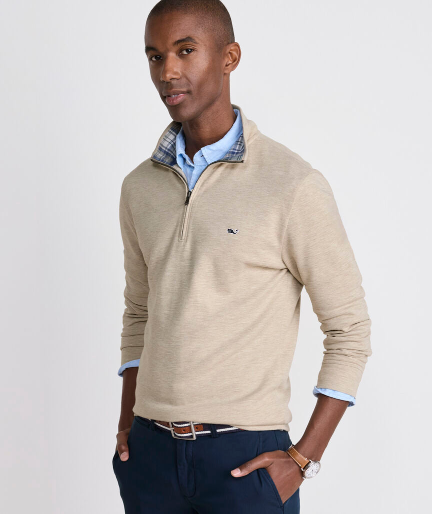 Vineyard Vines Plaid Collar Saltwater Quarter-Zip