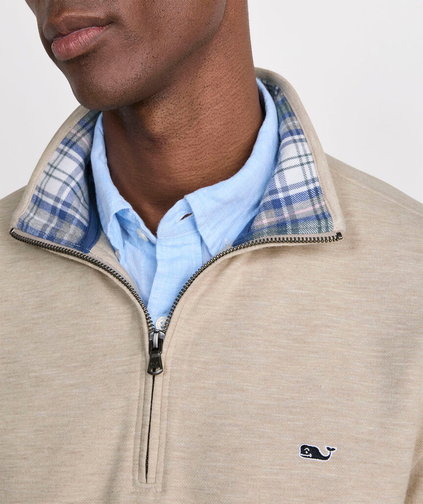 Vineyard Vines Plaid Collar Saltwater Quarter-Zip