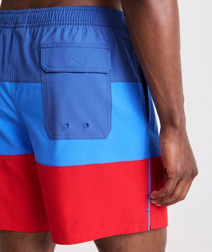 Vineyard Vines 7 Inch Colorblock Piped Chappy Swim Trunks