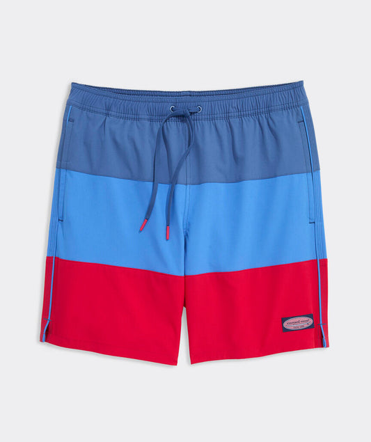 Vineyard Vines 7 Inch Colorblock Piped Chappy Swim Trunks