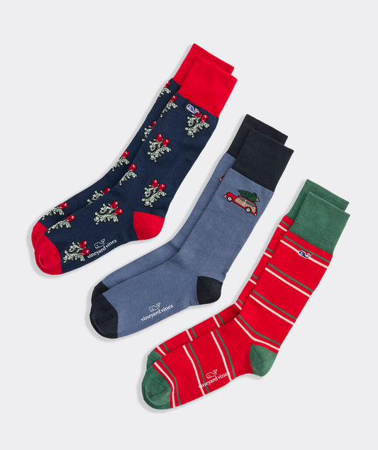 Vineyard Vines Holiday Traditions 3-Pack Socks