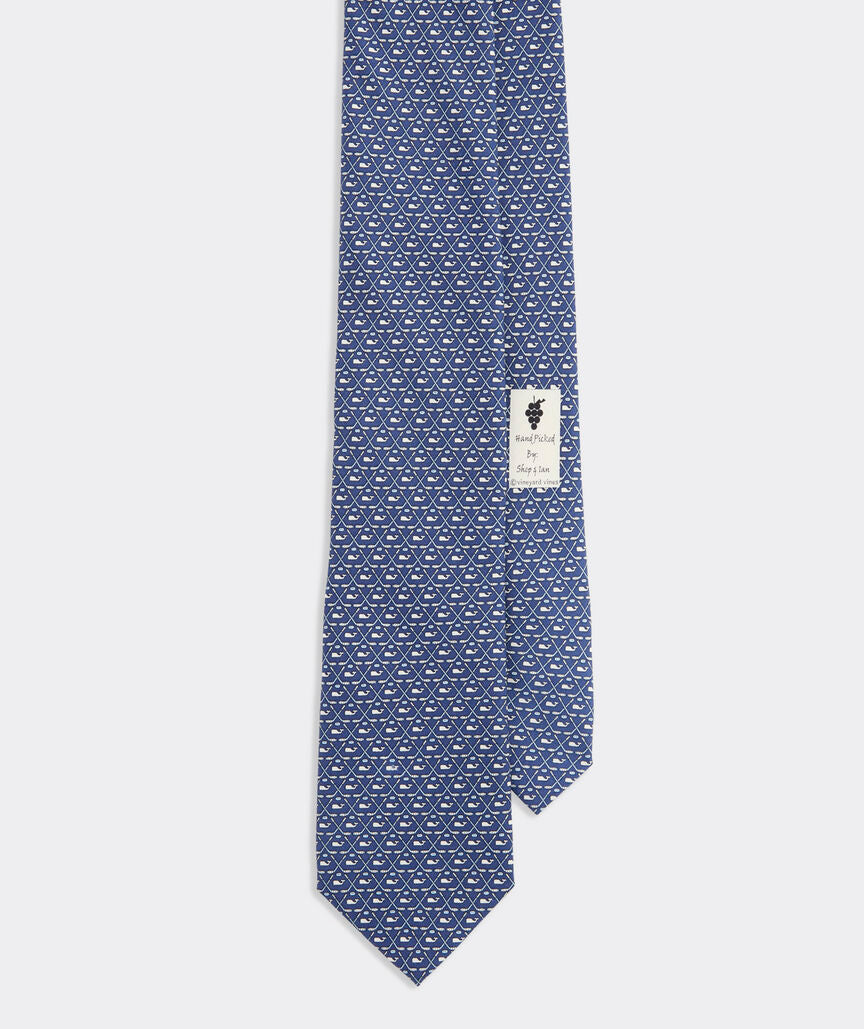 Vineyard Vines Crossed Hockey Sticks & Whale Silk Tie