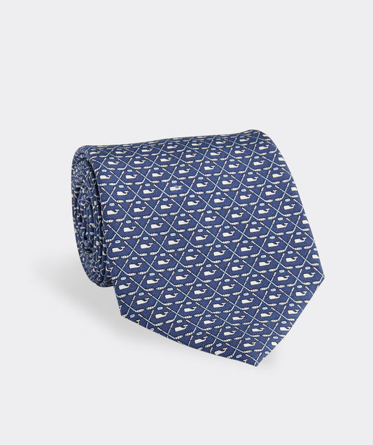 Vineyard Vines Crossed Hockey Sticks & Whale Silk Tie