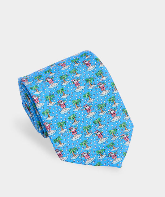 Vineyard Vines Let It Snow Anywhere But Here Silk Tie