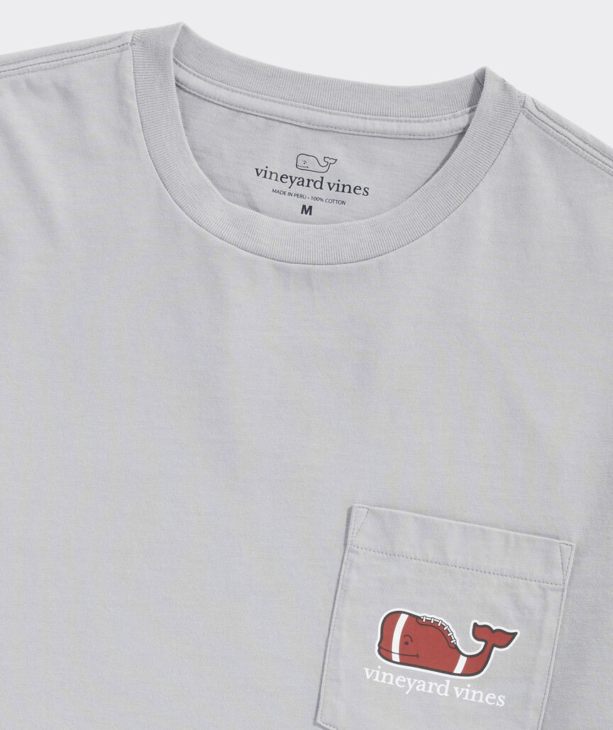 Vineyard Vines Men's Football Whale Long-Sleeve Pocket Tee