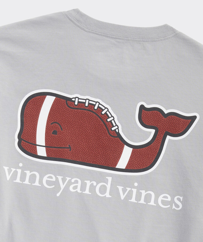 Vineyard Vines Men's Football Whale Long-Sleeve Pocket Tee