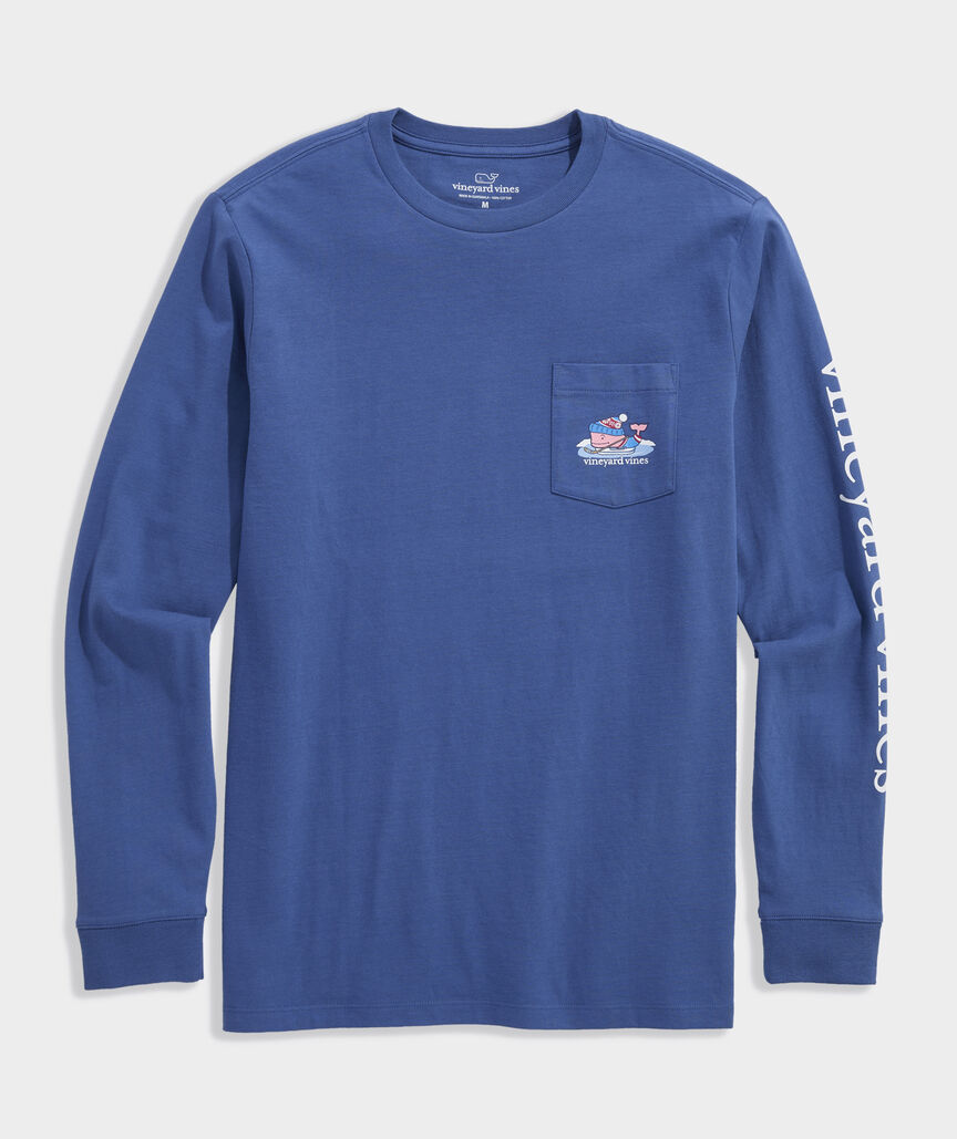 Vineyard Vines Pond Hockey Whale Long-Sleeve Pocket Tee