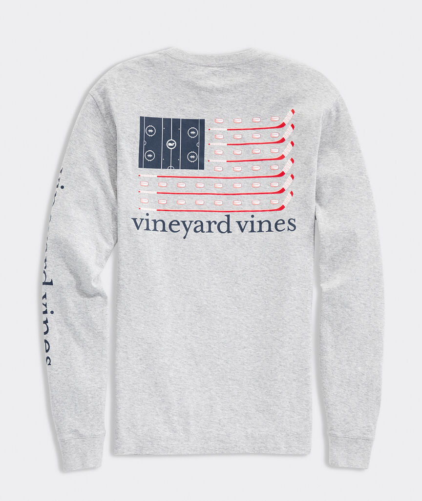 Vineyard Vines Hockey Flag Long-Sleeve Pocket Tee