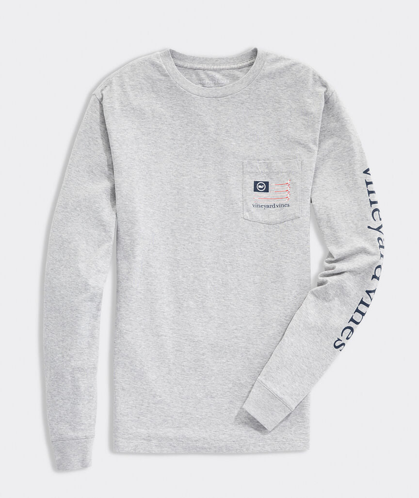 Vineyard Vines Hockey Flag Long-Sleeve Pocket Tee