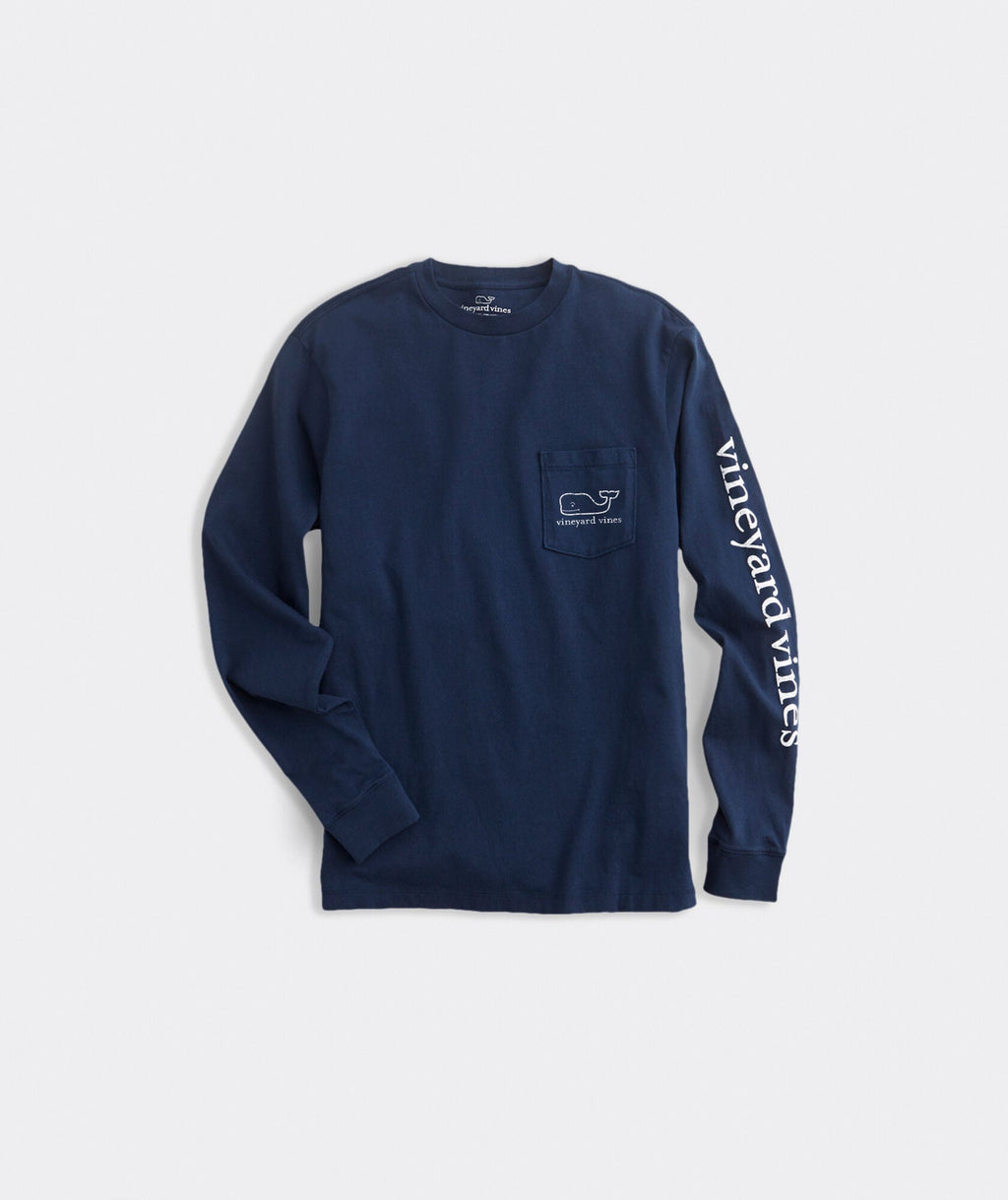 Vineyard Vines Vintage Whale Long-Sleeve Pocket Tee