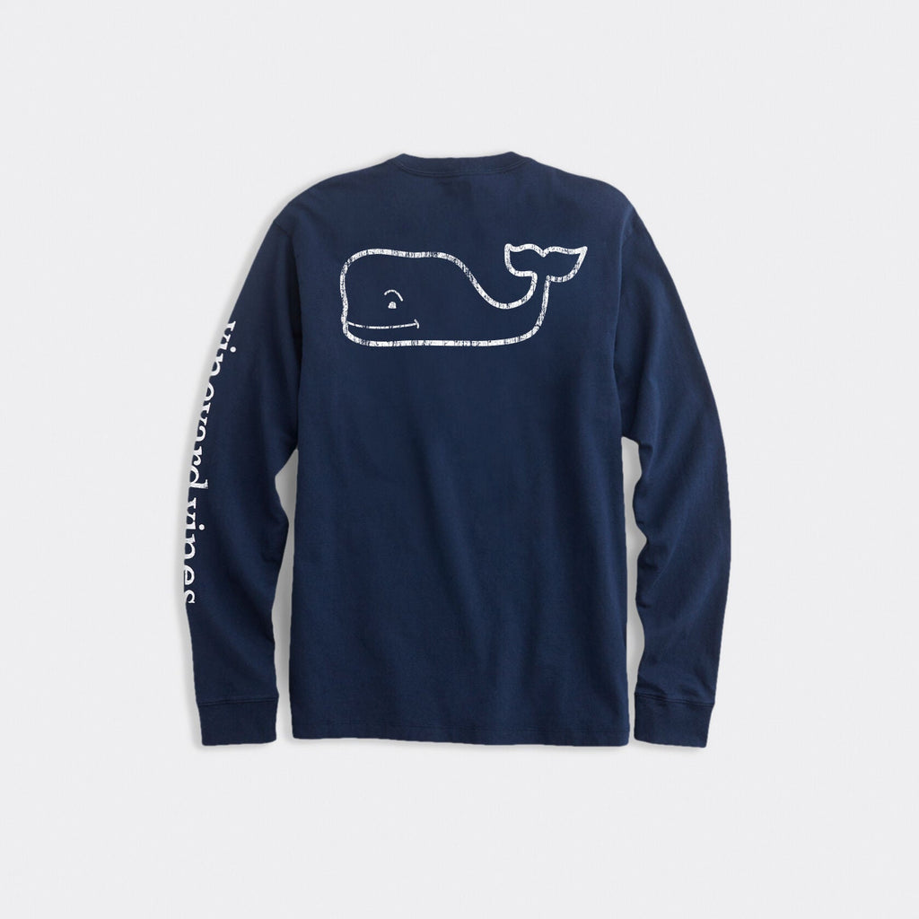 Vineyard Vines Vintage Whale Long-Sleeve Pocket Tee