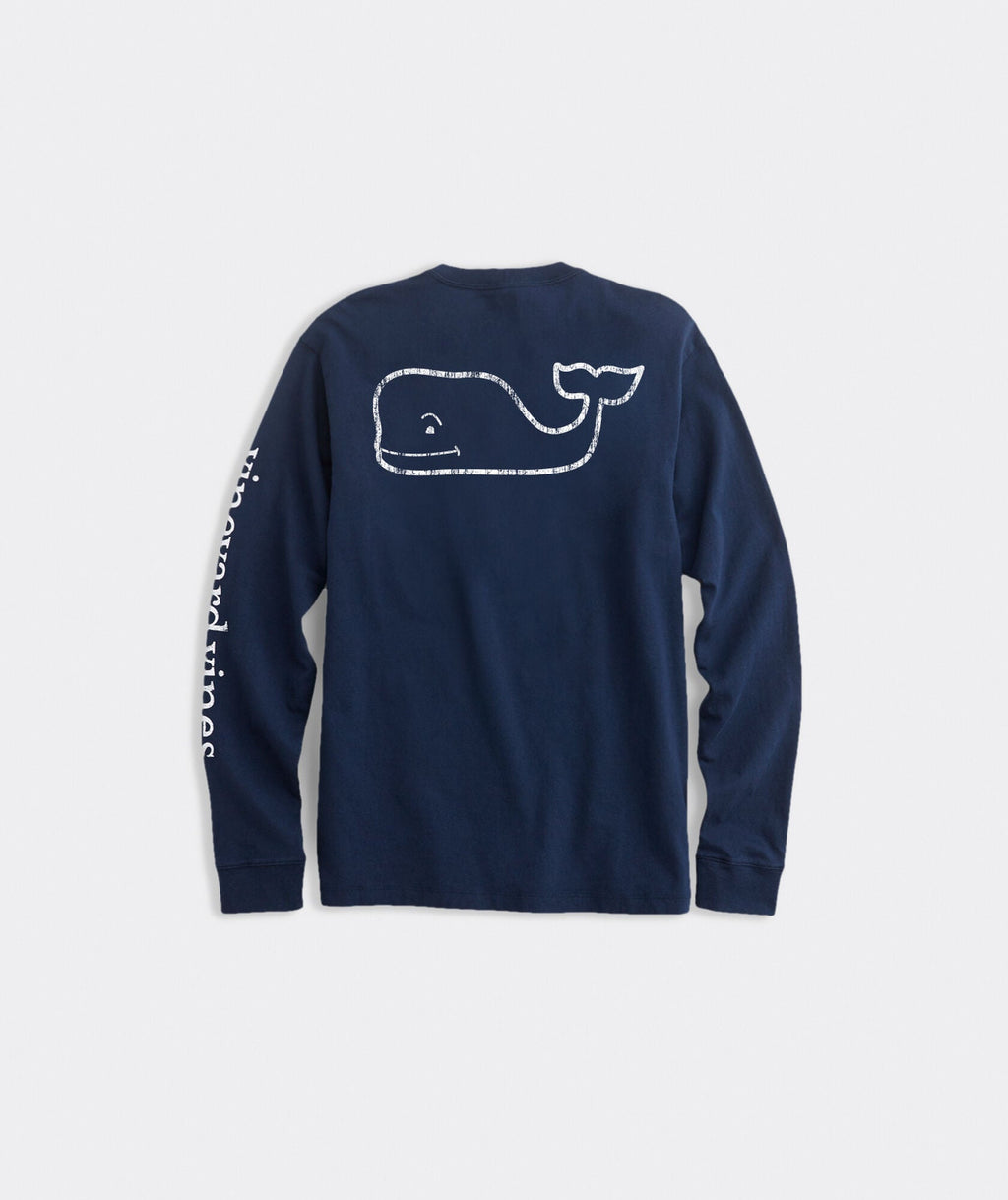 Vineyard Vines Vintage Whale Long-Sleeve Pocket Tee