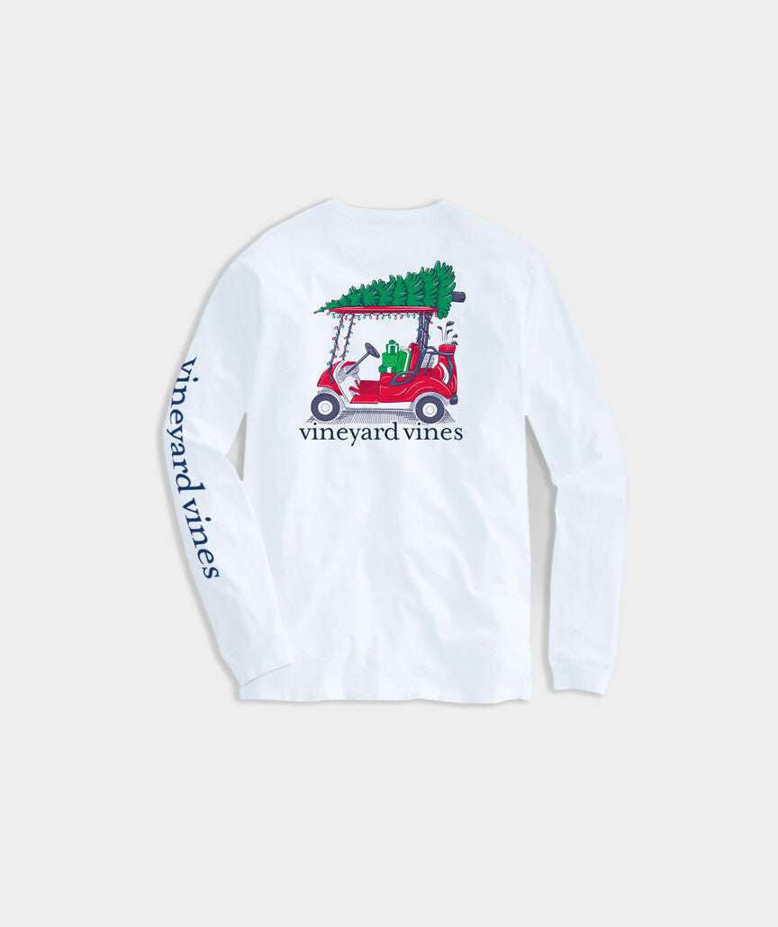 Vineyard Vines Christmas Golf Cart Long-Sleeve Tee