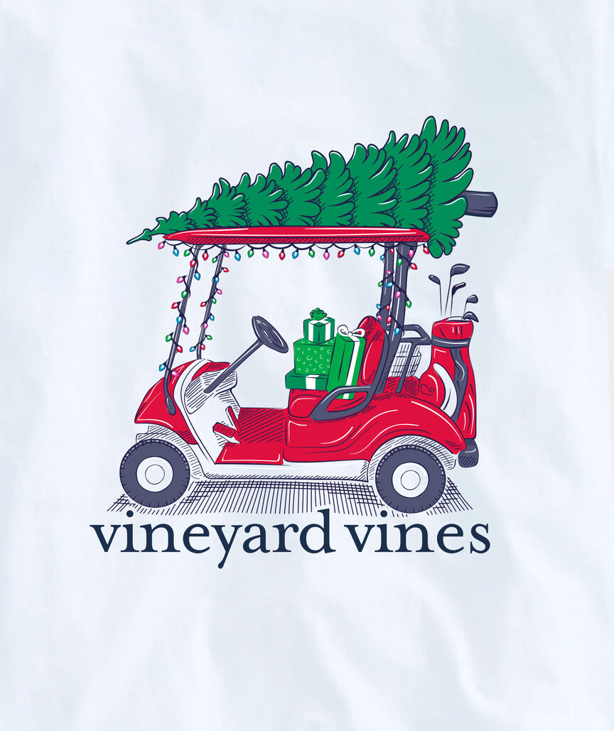 Vineyard Vines Christmas Golf Cart Long-Sleeve Tee