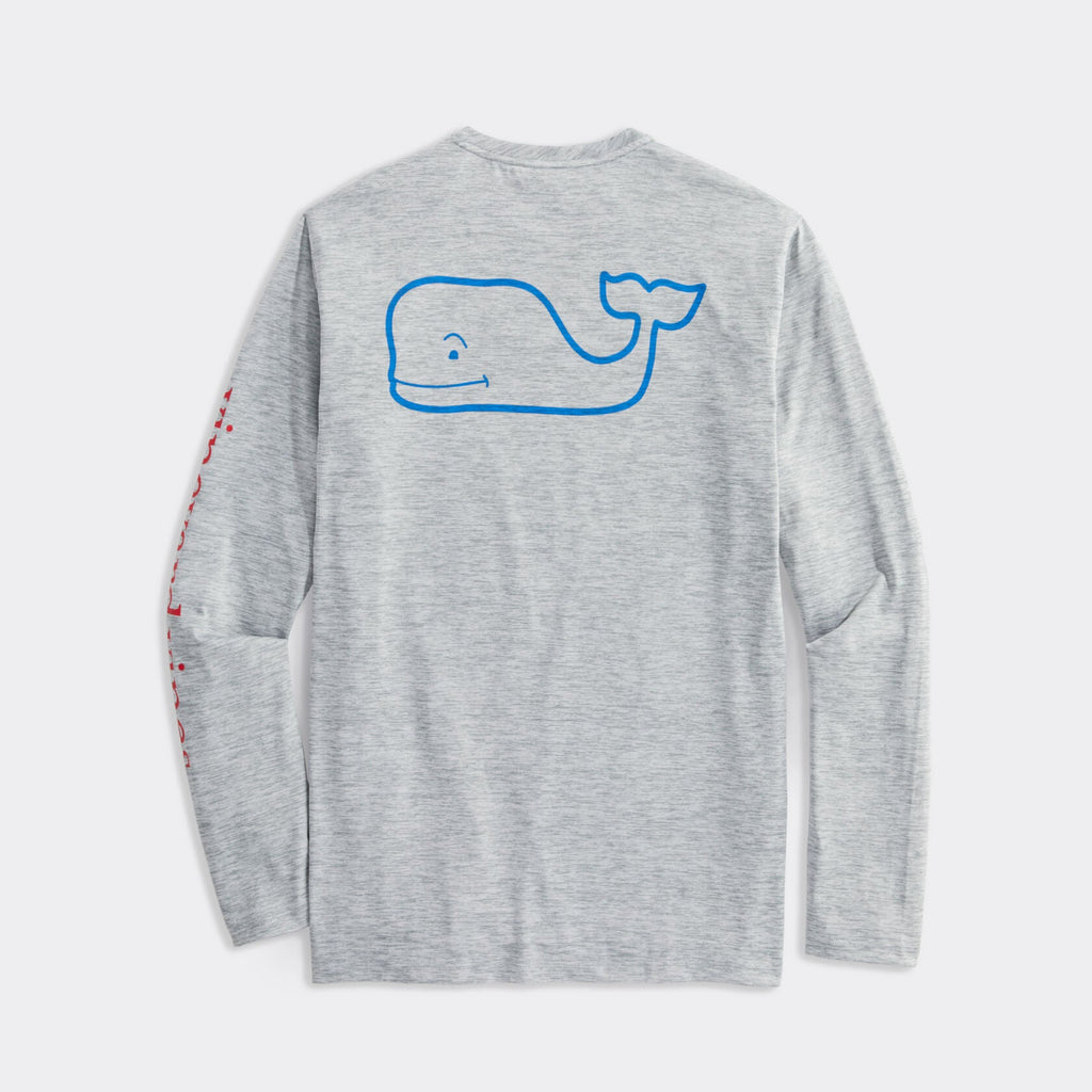 Vineyard Vines Men's Whale Logo Long-Sleeve Harbor Performance Tee