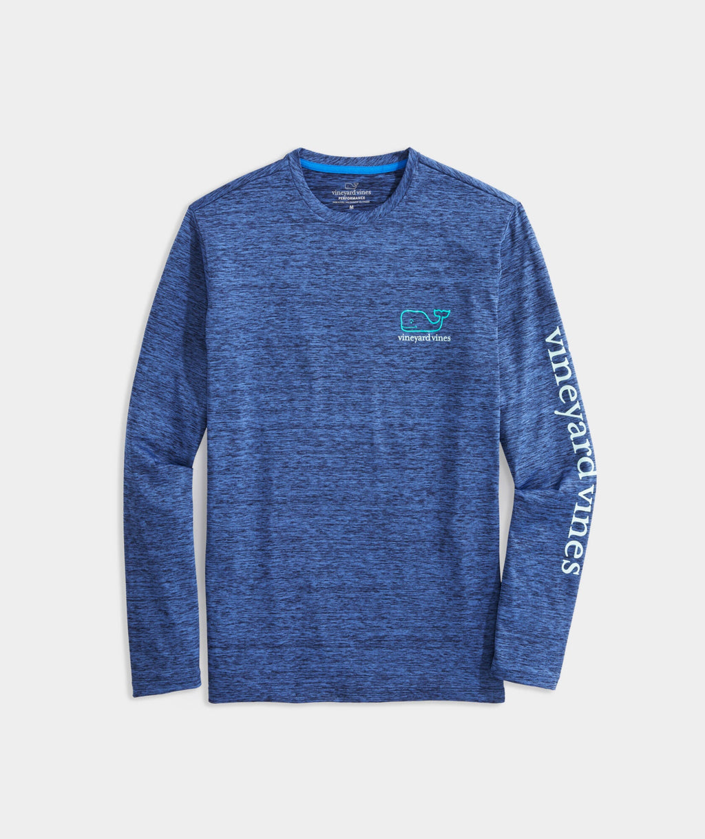 Vineyard Vines Men's Whale Logo Long-Sleeve Harbor Performance Tee