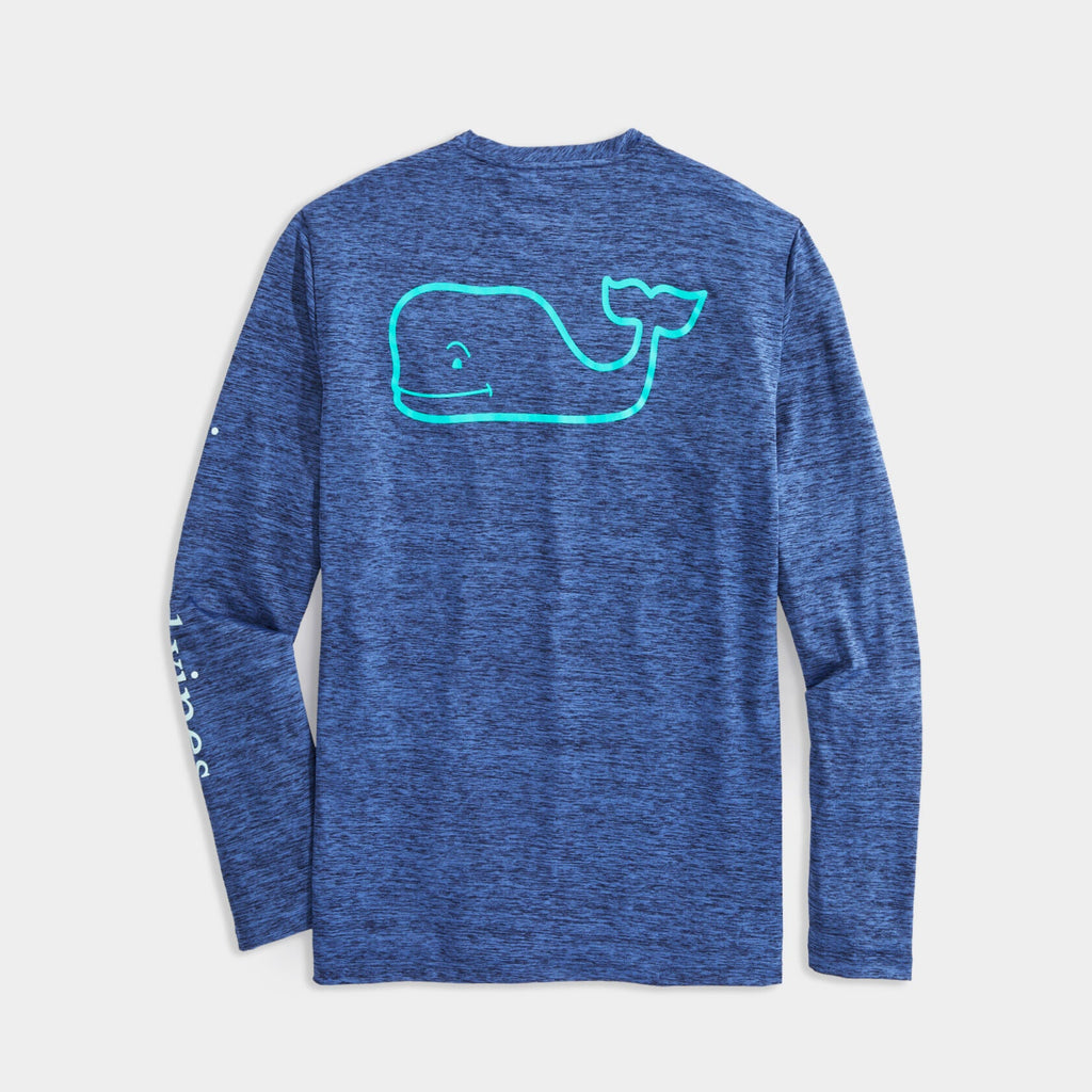 Vineyard Vines Men's Whale Logo Long-Sleeve Harbor Performance Tee