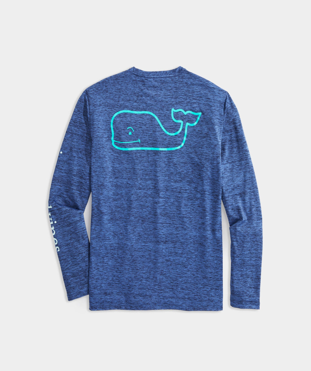 Vineyard Vines Men's Whale Logo Long-Sleeve Harbor Performance Tee