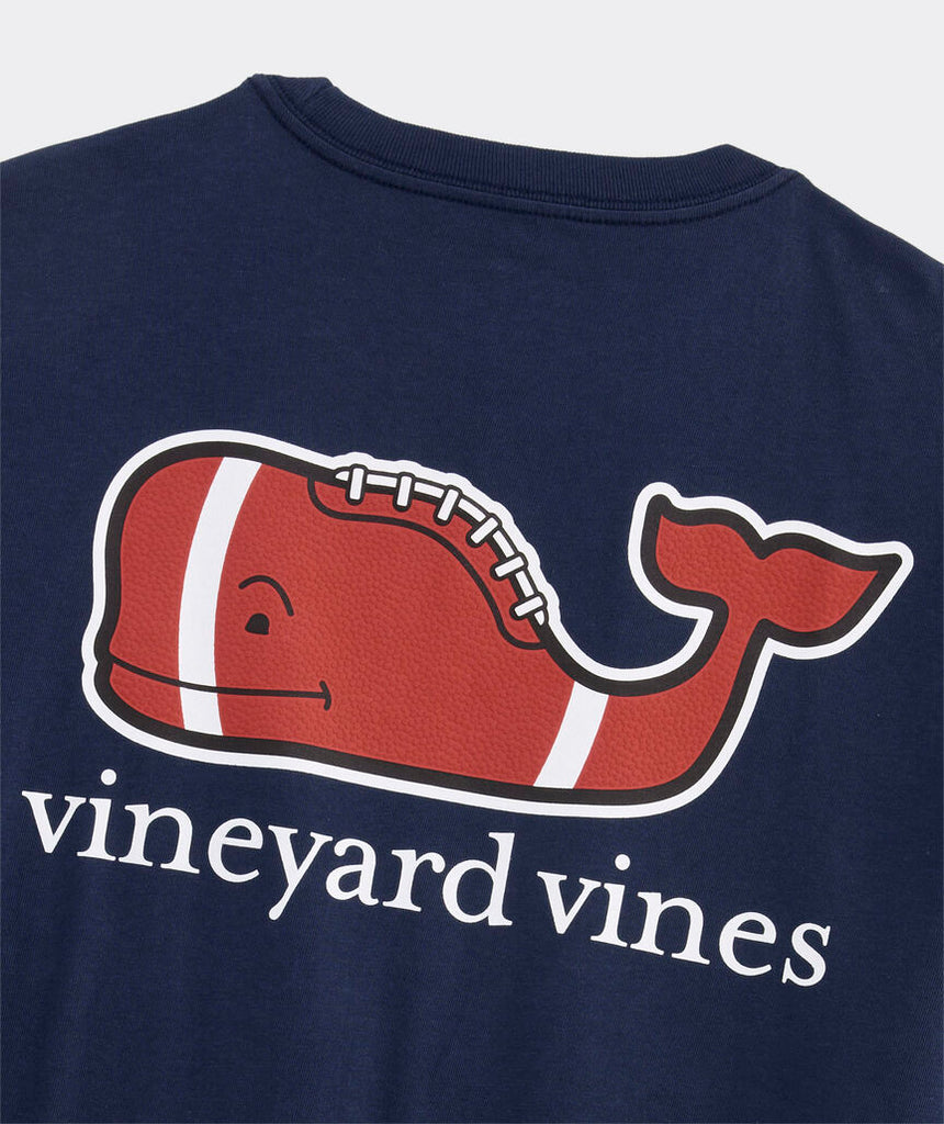Vineyard Vines Long-Sleeve Football Whale Pocket Tee