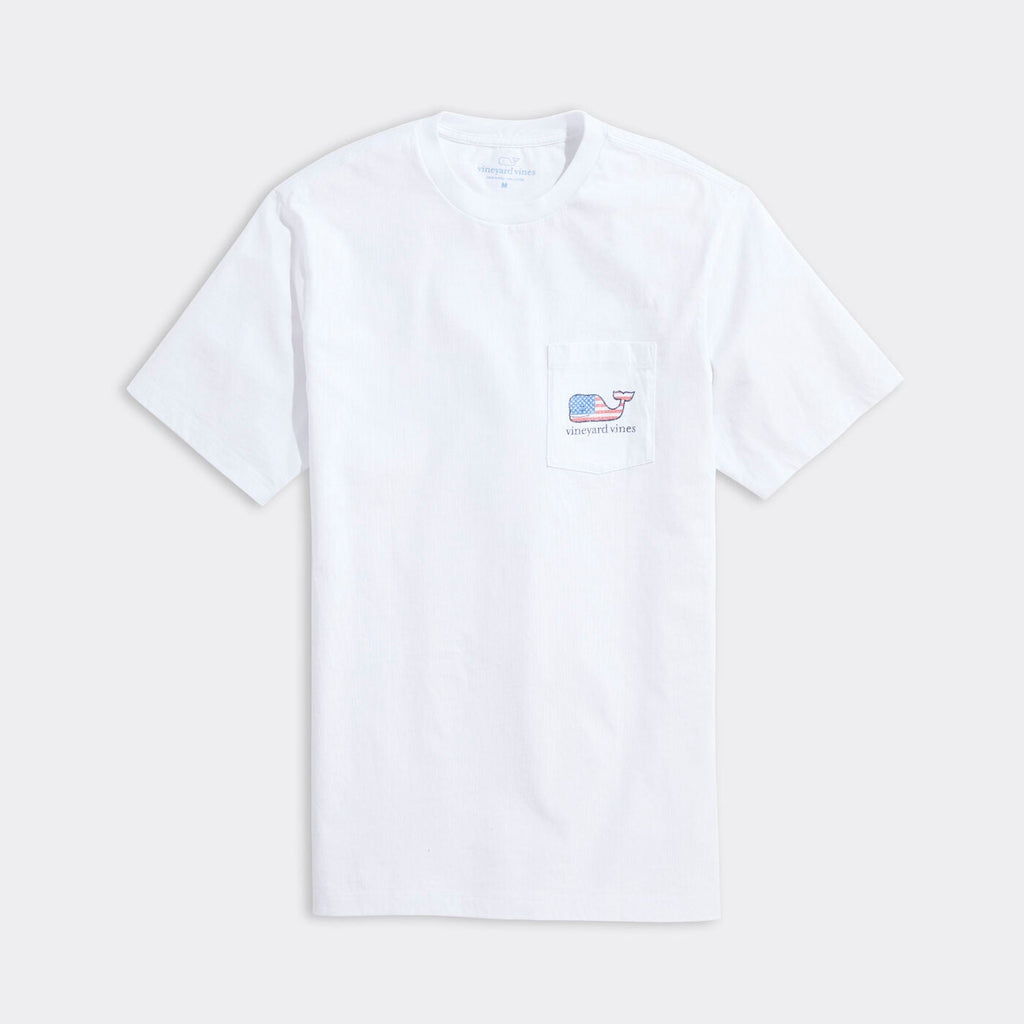 Vineyard Vines Flag Whale Short Sleeve Pocket Tee