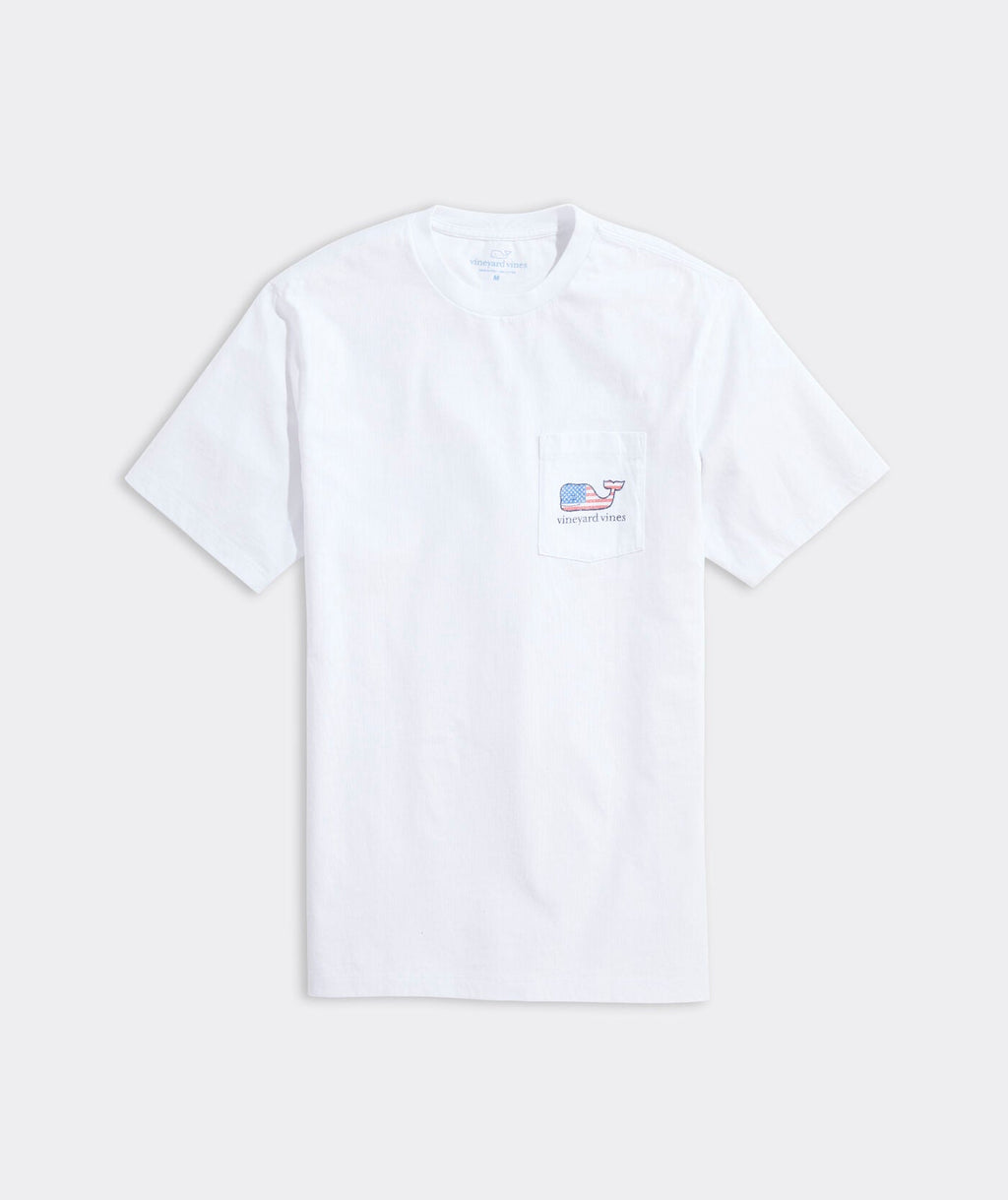 Vineyard Vines Flag Whale Short Sleeve Pocket Tee