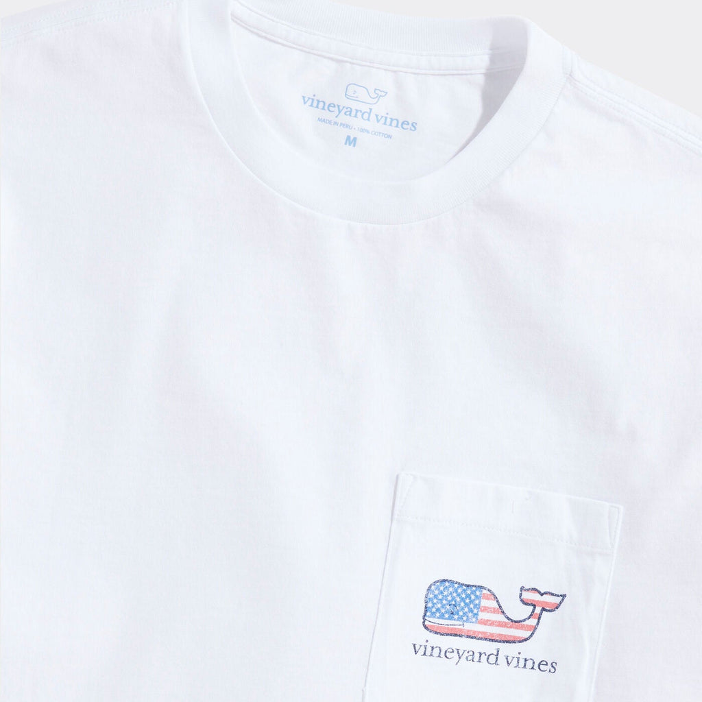 Vineyard Vines Flag Whale Short Sleeve Pocket Tee